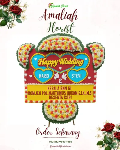Karangan Papan Bunga Pernikahan di Kananga